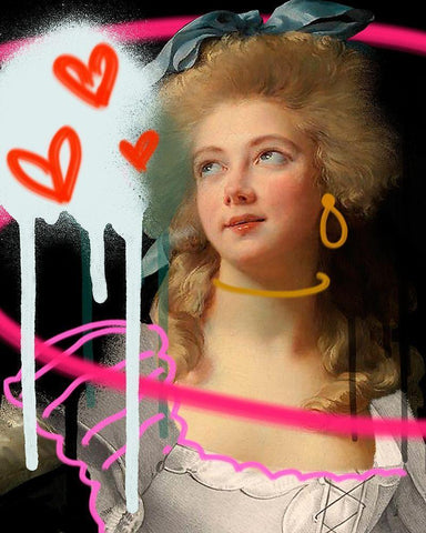 Masterful Photoshop IV Black Ornate Wood Framed Art Print with Double Matting by Warren, Annie