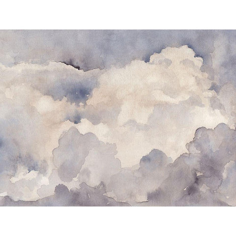 Clouds in Neutral I Black Modern Wood Framed Art Print with Double Matting by Parker, Jennifer Paxton