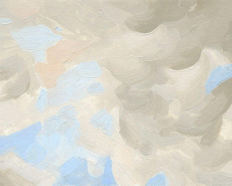 Cloud Coast III White Modern Wood Framed Art Print with Double Matting by Green, Jacob