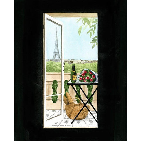 Terrace in Paris I Gold Ornate Wood Framed Art Print with Double Matting by Popp, Grace