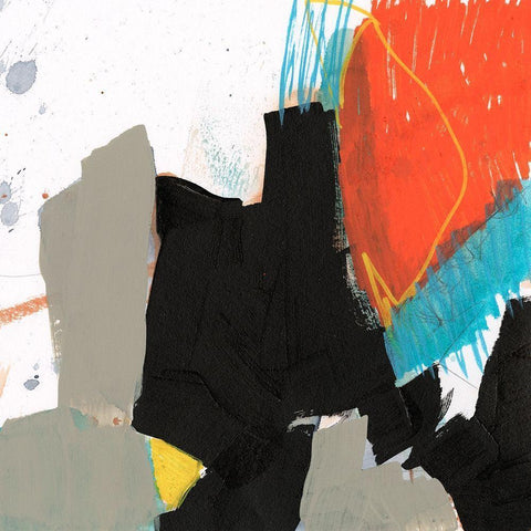 Primary Action II Black Modern Wood Framed Art Print by Goldberger, Jennifer