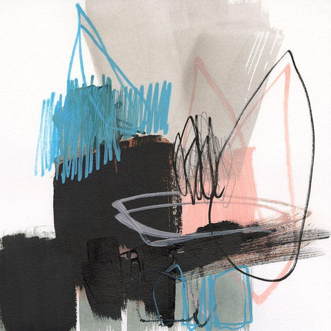 Linear Instinct I Black Modern Wood Framed Art Print with Double Matting by Goldberger, Jennifer