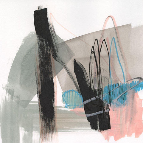 Linear Instinct II Black Modern Wood Framed Art Print by Goldberger, Jennifer