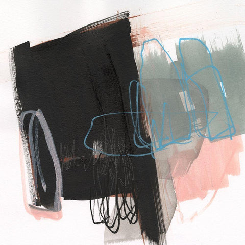 Linear Instinct VIII Black Modern Wood Framed Art Print by Goldberger, Jennifer