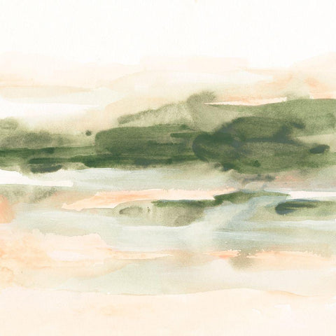 Marsh at Dusk I White Modern Wood Framed Art Print with Double Matting by Vess, June Erica