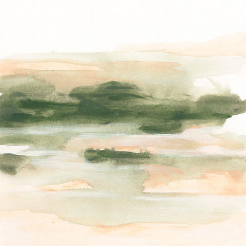 Marsh at Dusk II White Modern Wood Framed Art Print with Double Matting by Vess, June Erica