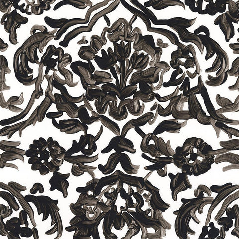 Ink Motif VII Black Modern Wood Framed Art Print by Vess, June Erica