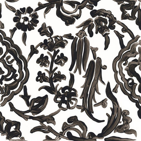 Ink Motif VIII Gold Ornate Wood Framed Art Print with Double Matting by Vess, June Erica