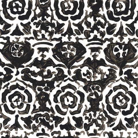 Ink Motif IX Black Modern Wood Framed Art Print with Double Matting by Vess, June Erica