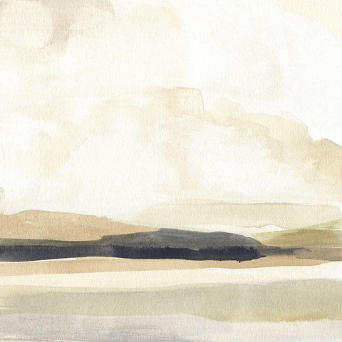 Slate Horizon I White Modern Wood Framed Art Print with Double Matting by Warren, Annie