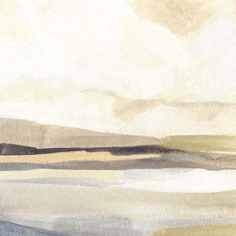 Slate Horizon III White Modern Wood Framed Art Print by Warren, Annie