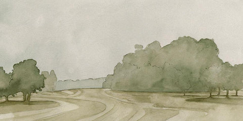 On Course II White Modern Wood Framed Art Print with Double Matting by Caroline, Emma