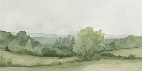 Vintage Landscape Sketch II Black Ornate Wood Framed Art Print with Double Matting by Caroline, Emma