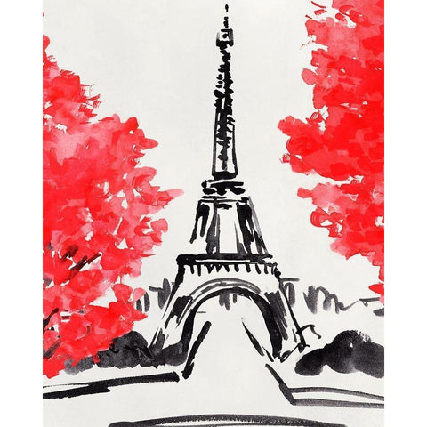 Day in Paris I White Modern Wood Framed Art Print by Warren, Annie