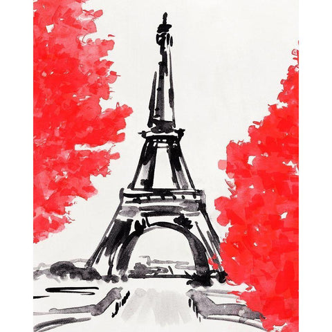 Day in Paris II White Modern Wood Framed Art Print by Warren, Annie