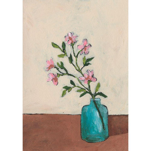 Blossom in Blue Vase II Gold Ornate Wood Framed Art Print with Double Matting by Moore, Regina