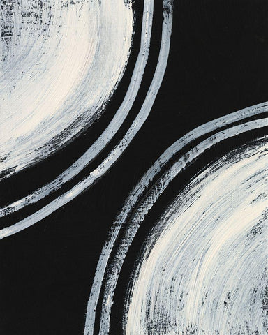 Ivory and Black I Black Ornate Wood Framed Art Print with Double Matting by Moore, Regina