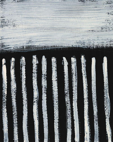 Ivory and Black III Black Ornate Wood Framed Art Print with Double Matting by Moore, Regina