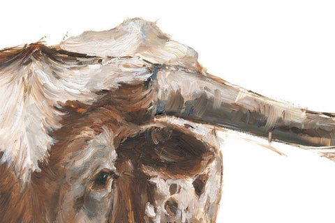 Steer Clear II White Modern Wood Framed Art Print with Double Matting by Harper, Ethan