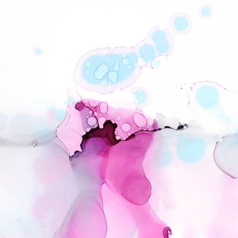 Fluid Magenta I White Modern Wood Framed Art Print with Double Matting by Harper, Ethan