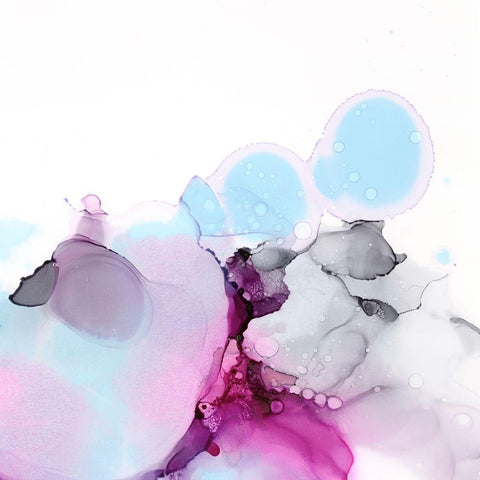 Fluid Magenta II Black Modern Wood Framed Art Print by Harper, Ethan