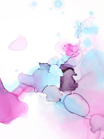 Fluid Magenta III Black Ornate Wood Framed Art Print with Double Matting by Harper, Ethan