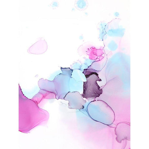 Fluid Magenta III Black Modern Wood Framed Art Print with Double Matting by Harper, Ethan