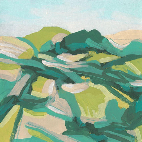 Layered Topography II White Modern Wood Framed Art Print by Vess, June Erica