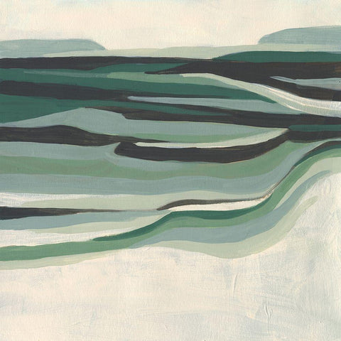 Green Mesa II White Modern Wood Framed Art Print by Vess, June Erica