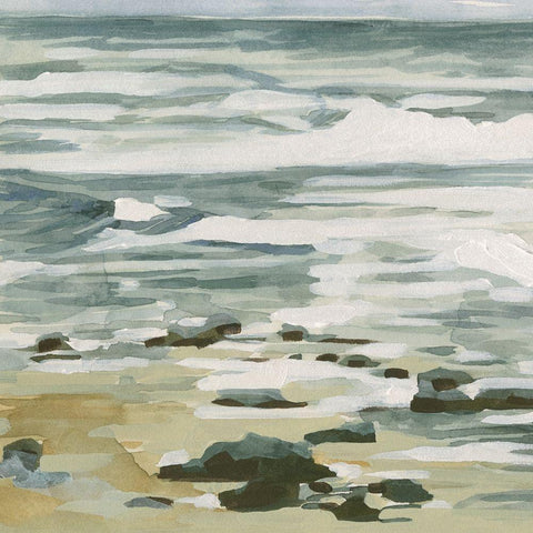 Low Tide II White Modern Wood Framed Art Print by Caroline, Emma