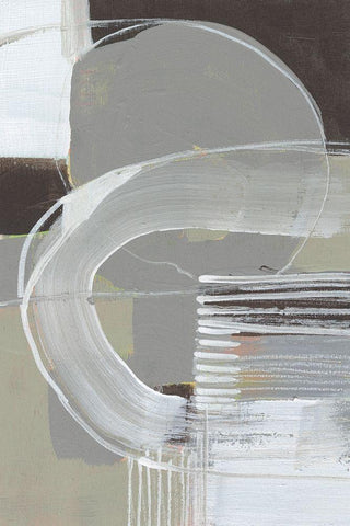 Arching Neutrals II White Modern Wood Framed Art Print with Double Matting by Goldberger, Jennifer