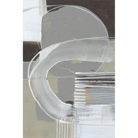 Arching Neutrals II White Modern Wood Framed Art Print by Goldberger, Jennifer