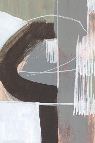 Arching Neutrals IV White Modern Wood Framed Art Print with Double Matting by Goldberger, Jennifer