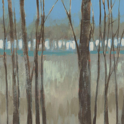 Within the Trees I White Modern Wood Framed Art Print by Goldberger, Jennifer