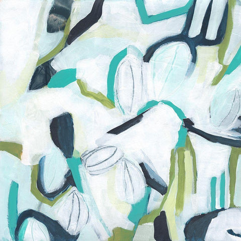 Floating Lanterns II White Modern Wood Framed Art Print with Double Matting by Vess, June Erica