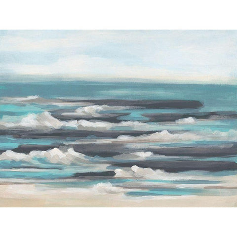 Gentle Surf I Black Modern Wood Framed Art Print with Double Matting by Vess, June Erica
