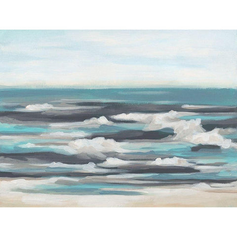 Gentle Surf II Black Modern Wood Framed Art Print with Double Matting by Vess, June Erica