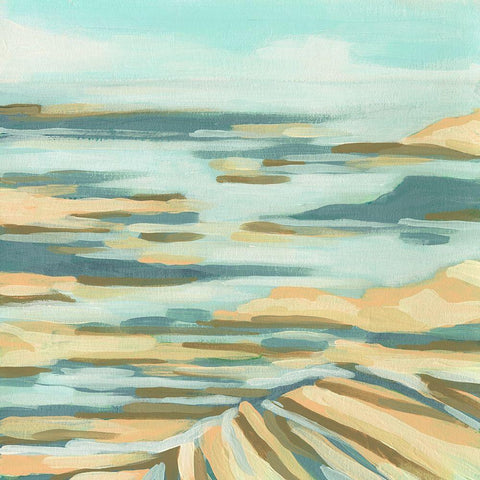 Sand Shoals II White Modern Wood Framed Art Print by Vess, June Erica