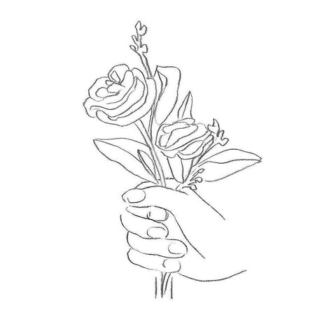 For You II Black Modern Wood Framed Art Print with Double Matting by Warren, Annie