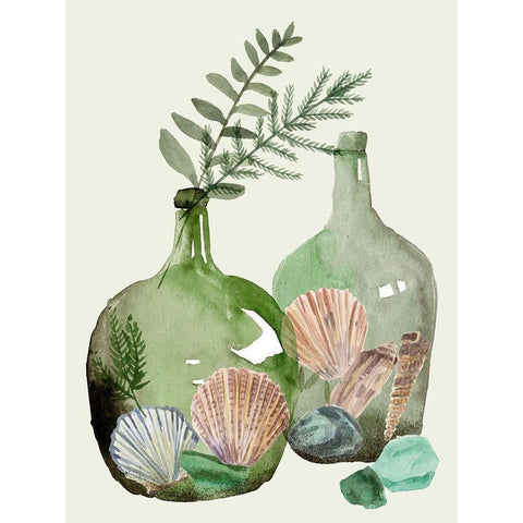 Ocean in a Bottle I White Modern Wood Framed Art Print by Wang, Melissa