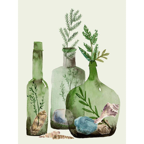 Ocean in a Bottle II White Modern Wood Framed Art Print by Wang, Melissa