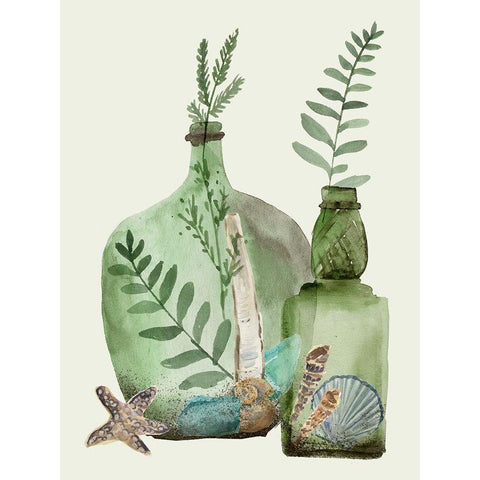 Ocean in a Bottle III Gold Ornate Wood Framed Art Print with Double Matting by Wang, Melissa