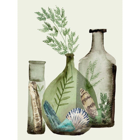 Ocean in a Bottle IV Black Modern Wood Framed Art Print with Double Matting by Wang, Melissa