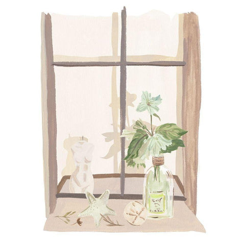 By My Window IV White Modern Wood Framed Art Print by Wang, Melissa