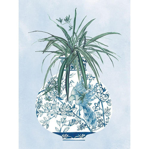 Moonlight Vase III White Modern Wood Framed Art Print by Wang, Melissa