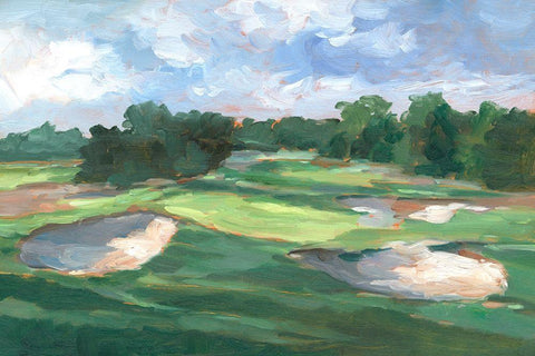 Golf Course Study III White Modern Wood Framed Art Print with Double Matting by Harper, Ethan