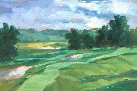 Golf Course Study IV White Modern Wood Framed Art Print with Double Matting by Harper, Ethan