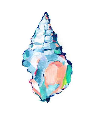 Pop Shell Study II White Modern Wood Framed Art Print with Double Matting by Harper, Ethan