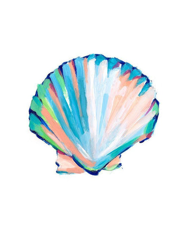 Pop Shell Study III White Modern Wood Framed Art Print with Double Matting by Harper, Ethan