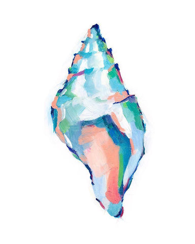 Pop Shell Study IV White Modern Wood Framed Art Print with Double Matting by Harper, Ethan